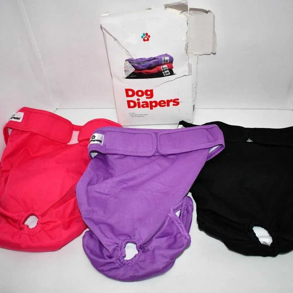 Pet Parents Premium Washable Female Dog Diapers 3 pack-Size: XLarge NIB Purple,